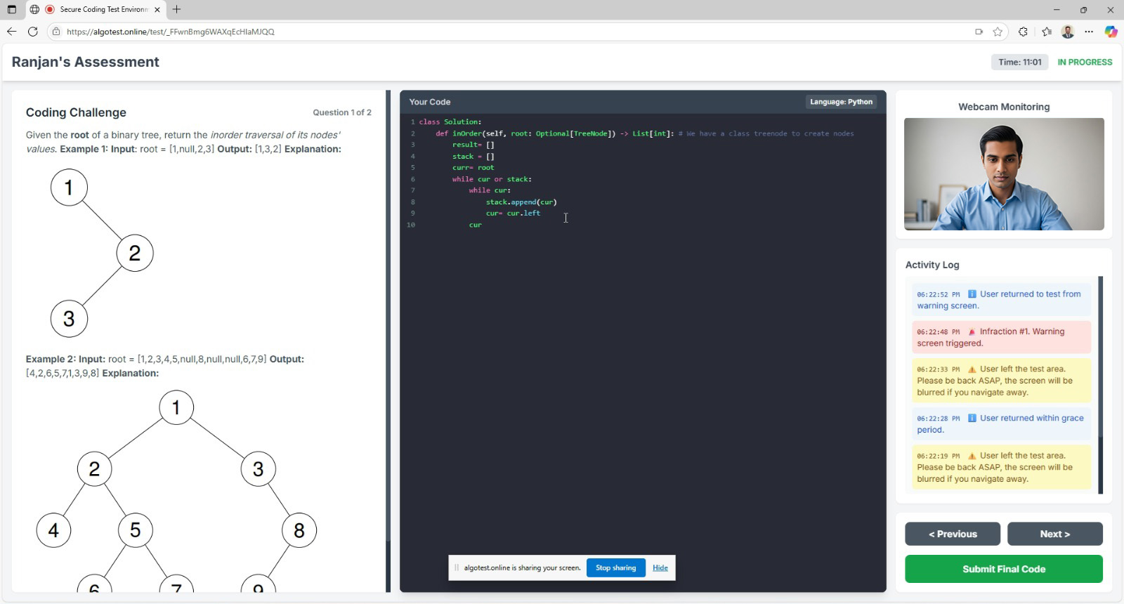 Secure Proctoring Screenshot